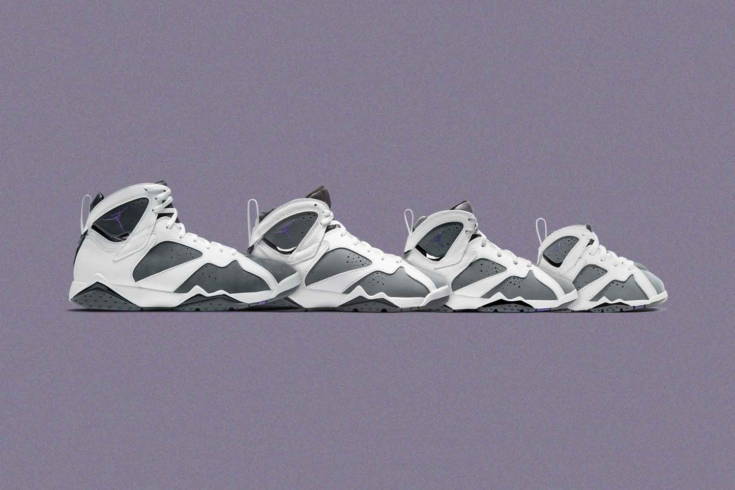 Air Jordan 7 Retro (GS) "Flint" - White/Varsity Purple