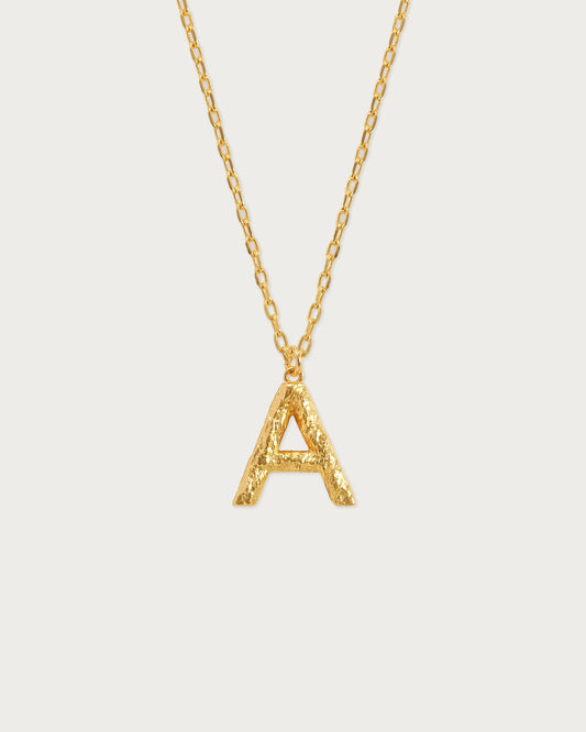 Textured Initial Necklace