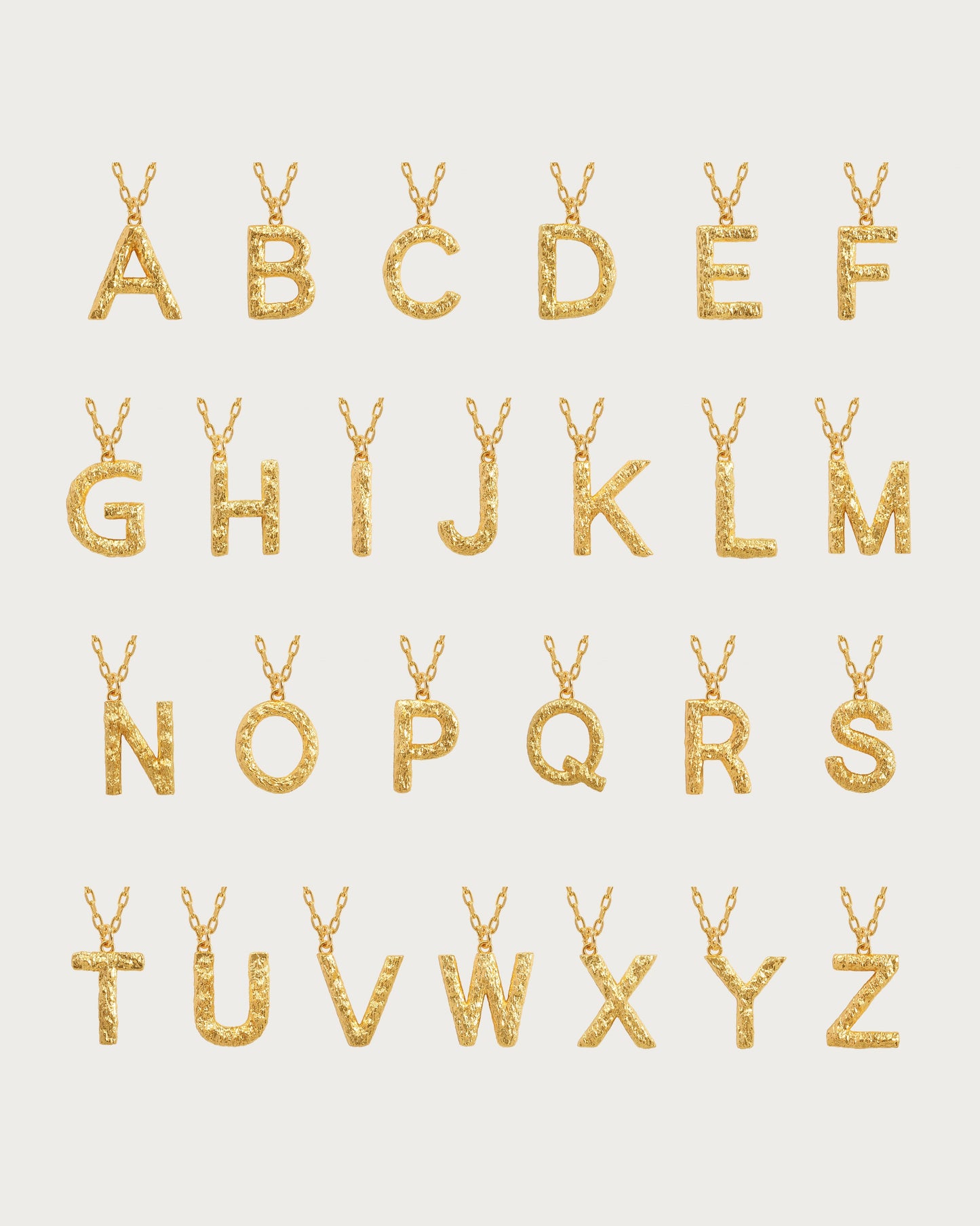 Textured Initial Necklace
